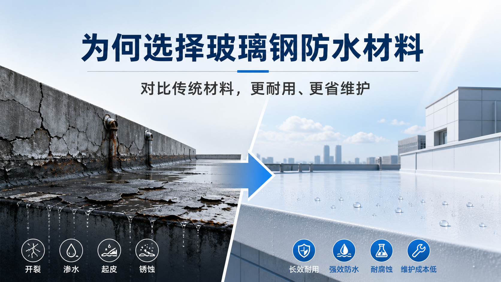 在葫芦岛，为何选择玻璃钢防水材料而非传统材料